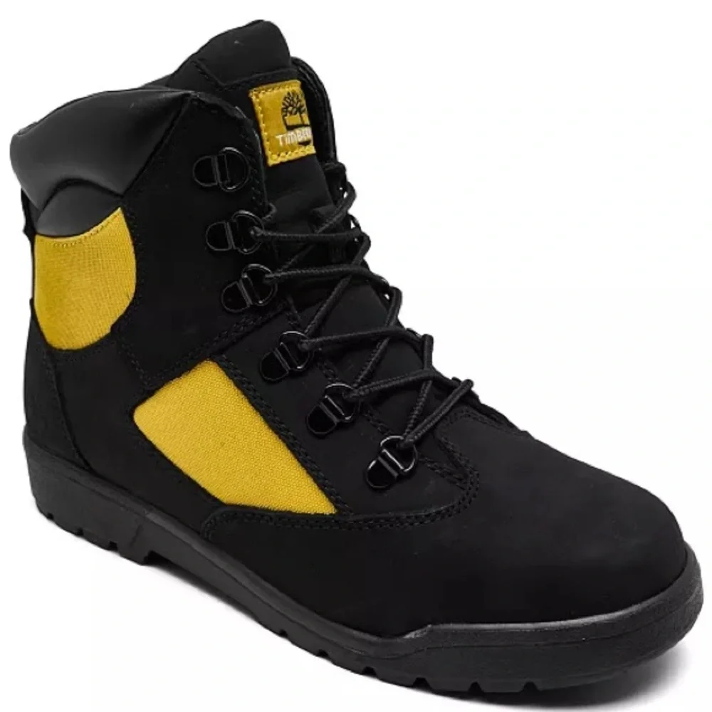 Timberland Kids Black and Gold Outdoor Boots Size 4